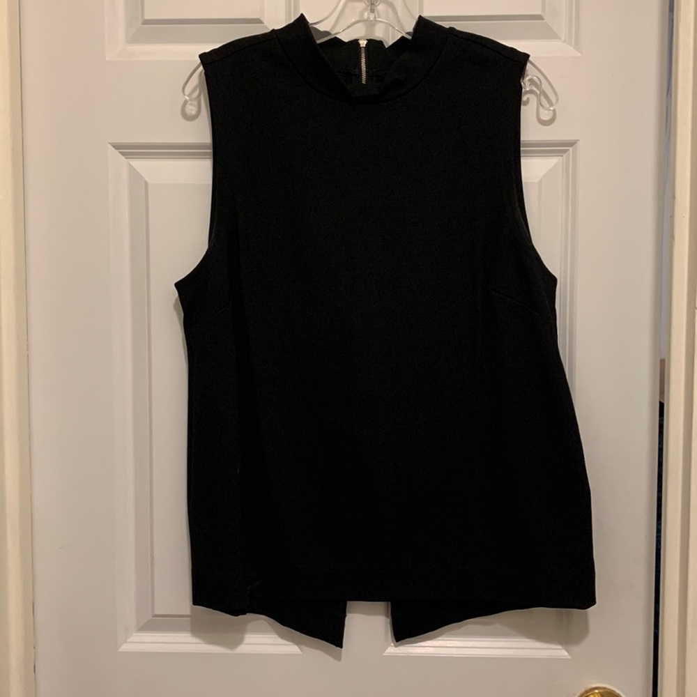 Sleeveless Black top with Zipper Back
